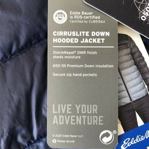 NEW!!! Eddie Bauer Men's Cirruslite Hooded 650 Fill Down Jacket - Picture 8 of 12